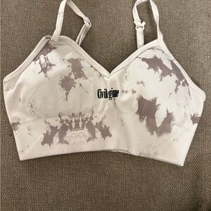 Civil Regime Women's Tie-Dye Sports Bra - Cream and Gray
